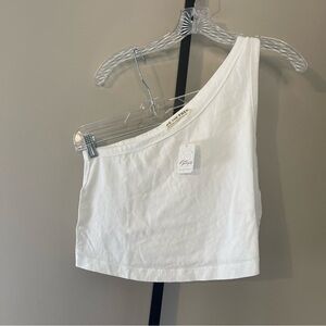 We The Free White One-Shoulder Crop Top